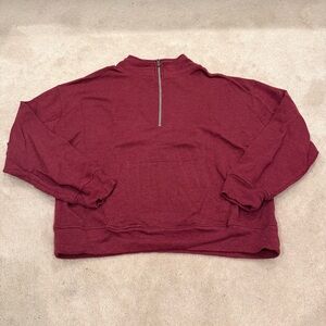 Women's Red Quarter-Zip Sweatshirt